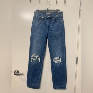 Levi’s Women’s Distressed Low Pro Straight Jeans